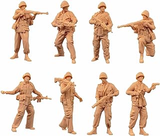ZEDACAKAI (8個) 1/72 フィギュア 戦争兵士 歩兵 銃を持つ男性 模型ミニチュアシーンGKは自分で色を付ける必要があります